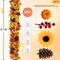 5.7 Ft/Piece Lighted Sunflower Autumn Leaves Garland with Berry Pumpkin Decoration, Fall Flower Garland for Wedding Outdoor Mantle Thanksgiving Decor (1Pcs)